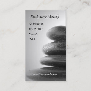 Schwarze Steinmassage Visitenkarte
