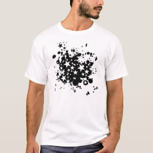 Schwarze Stern-Farbe T-Shirt