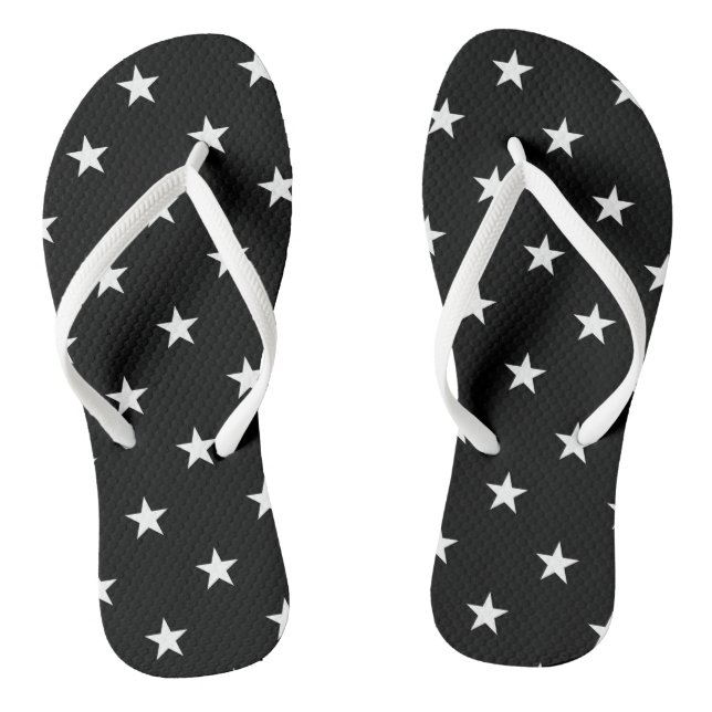 Schwarze Sterne Flip Flops (Fußbett)