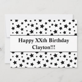 Schwarze Sterne mit Botschaft zum Geburtstag Einla Einladung