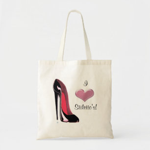 Schwarze Stilett-Schuh-Kunst Tragetasche