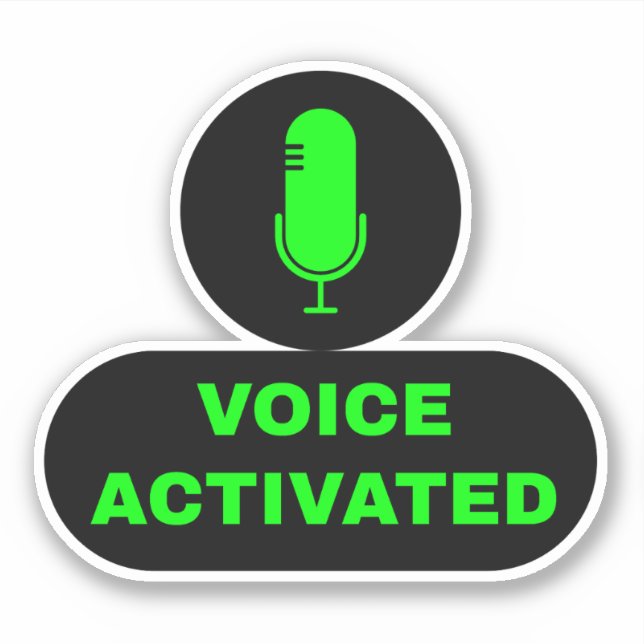 Schwarze Stimme aktiviert Aufkleber (Vorderseite)