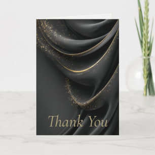Schwarze Stoffe mit schimmernder Gold Dankeschön-K Einladung