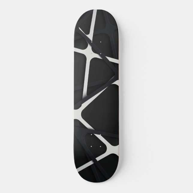 Schwarze Streifen 3D Skateboard (Vorderseite)