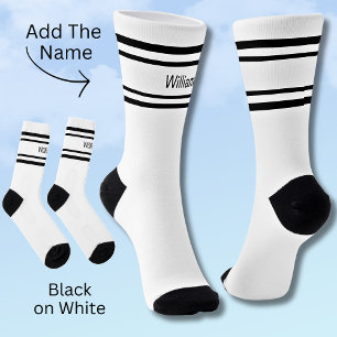Schwarze Streifen auf weißen Socken hinzufügen