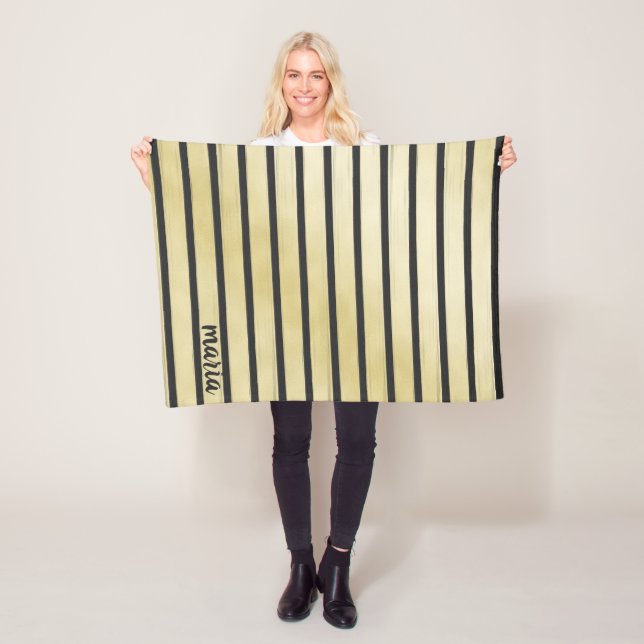 Schwarze Streifen Fleecedecke (Beispiel)