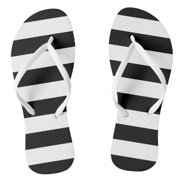 Schwarze Streifen Flip Flops (Fußbett)
