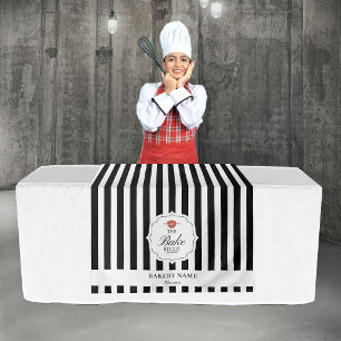 Schwarze Streifen Logo Tisch Pop-Up-Shop Verkäufer Wandteppich