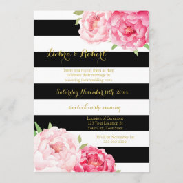 Schwarze Streifen Rosa Blume Neue Einladung
