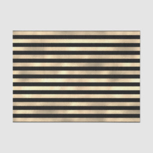 Schwarze Streifen Texturierte irisierende Gold Hin Seidenpapier
