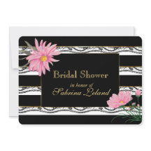 Schwarze Streifen und spitzenrosa Brautparty