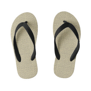 SCHWARZE STRICK-KINDER-Flip-Flops Kinderbadesandalen