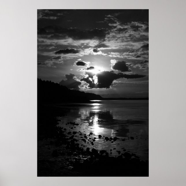 Schwarze Sunset Art Print Poster (Vorne)