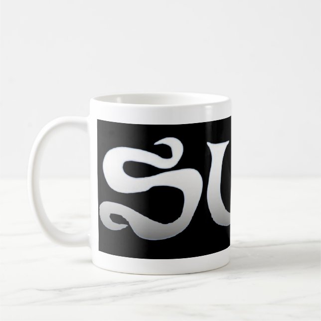 Schwarze Surf-Tasse Kaffeetasse (Links)