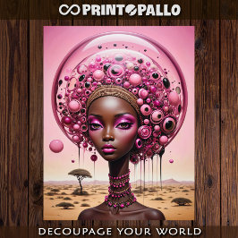 Schwarze Surreal-Frau in Afrika Seidenpapier