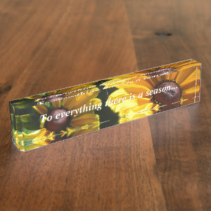 Schwarze Susans mit Spruch Namensplakette