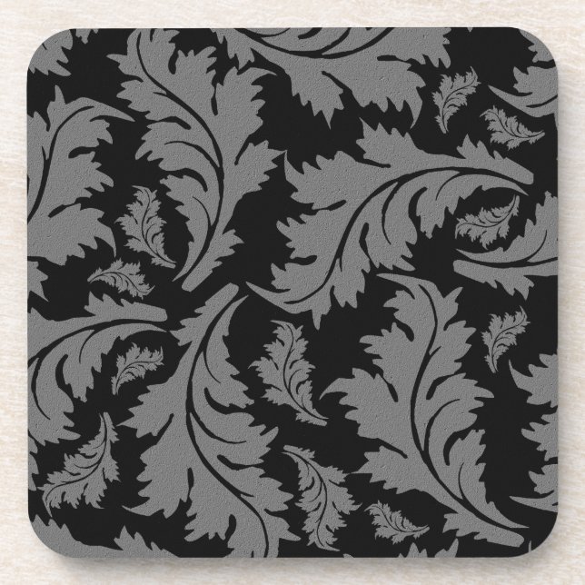 Schwarze Swirl-Design-Cork-Untersetzer Getränkeuntersetzer (Vorderseite)