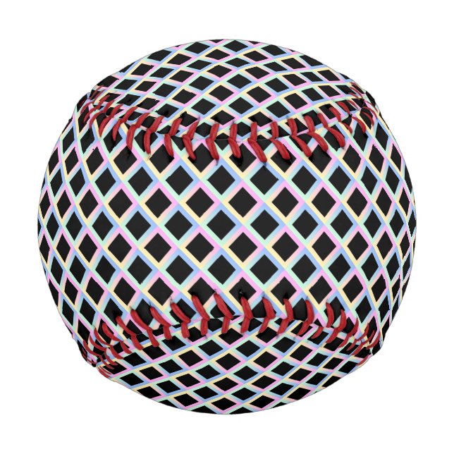 Schwarze symmetrische Diamanten mit glänzenden Rah Baseball (Vorderseite)