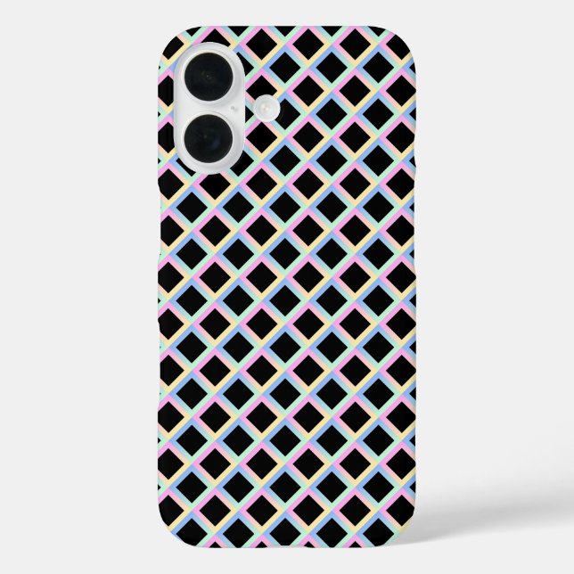 Schwarze symmetrische Diamanten mit glänzenden Rah Case-Mate iPhone Hülle (Rückseite)