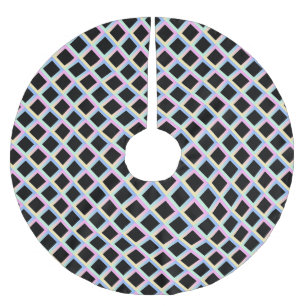 Schwarze symmetrische Diamanten mit glänzenden Rah Polyester Weihnachtsbaumdecke