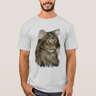 Schwarze Tabby-Maine-Waschbär-Katze T-Shirt