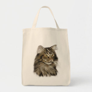 Schwarze Tabby-Maine-Waschbär-Katze Tragetasche
