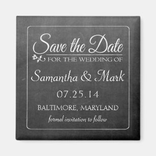 Schwarze Tafel-Gewohnheit Save the Date Magnet