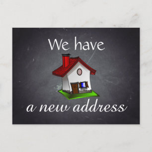 Schwarze Tafel Kreidetafel Retro Adressänderung Ankündigungspostkarte