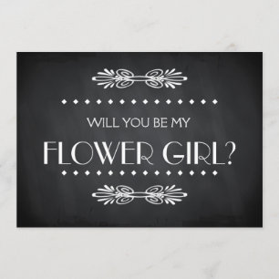 Schwarze Tafel Wirst du mein Blumenmädchen sein Einladung