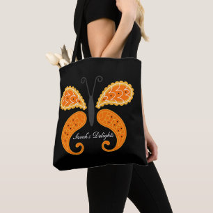 Schwarze Tasche mit Schmetterling.