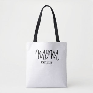 Schwarze Tasche mit Schriftzug 'Established Mom'