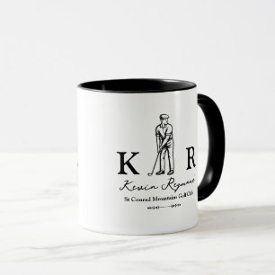 Schwarze Tasse für einen Golfer