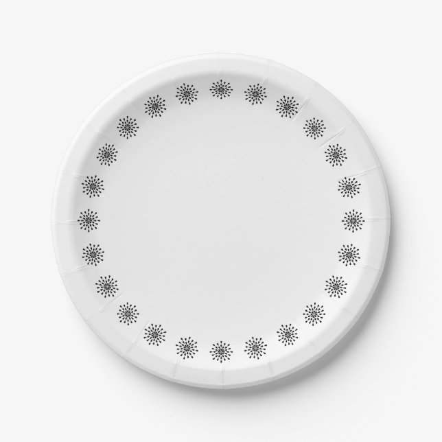Schwarze Teardrops Pappteller (Vorderseite)