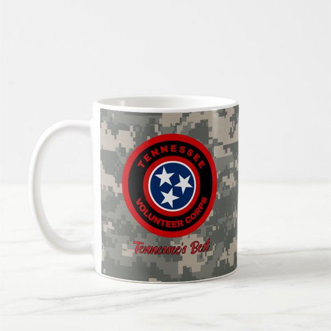 Schwarze Tennessee Volunteer Corps Kaffeetasse (Links)