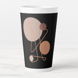 Schwarze Terrakotta-Kreise Geometrische Kunst Latt Milchtasse