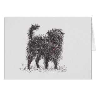 Schwarze Terrier-Grußkarte