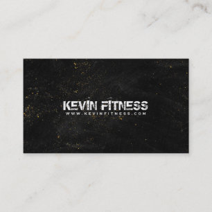 Schwarze Textur Gold Glitzern Fitness Design Visitenkarte