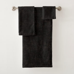 Schwarze texturierte Einzelfarbe Badhandtuch Set