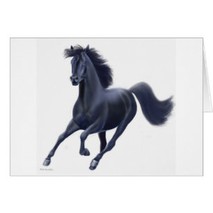 Schwarze Thoroughbred-Pferdekarte