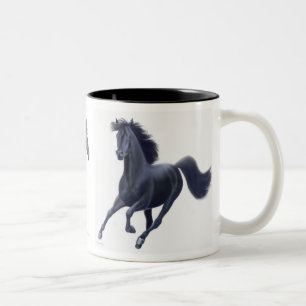 Schwarze Thoroughbred-PferdeTasse Zweifarbige Tasse