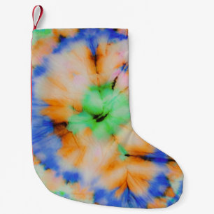 Schwarze Tie Dye, grungige Vintage. Kleiner Weihnachtsstrumpf