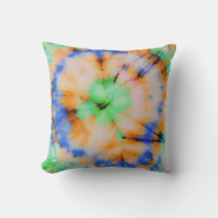 Schwarze Tie Dye, grungy Vintage. Kissen