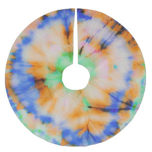 Schwarze Tie Dye, grungy Vintage. Polyester Weihnachtsbaumdecke