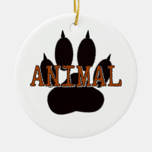 Schwarze Tierpfoten Keramik Ornament