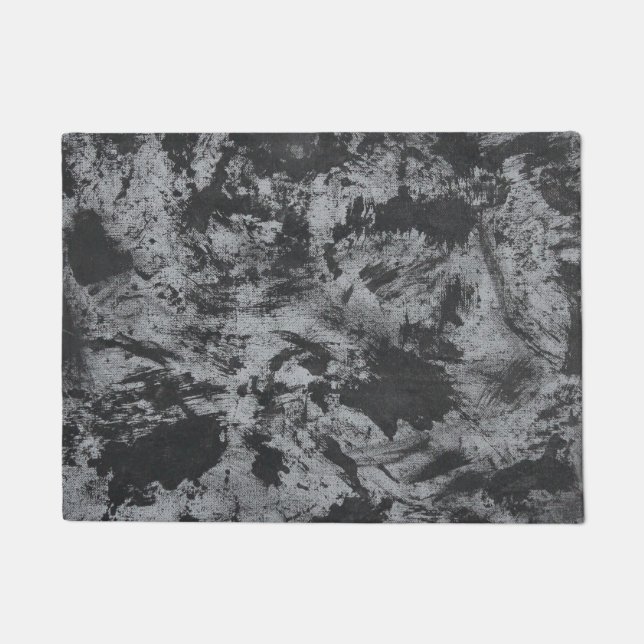 Schwarze Tinte auf grauem Hintergrund Fußmatte (Vorderseite)