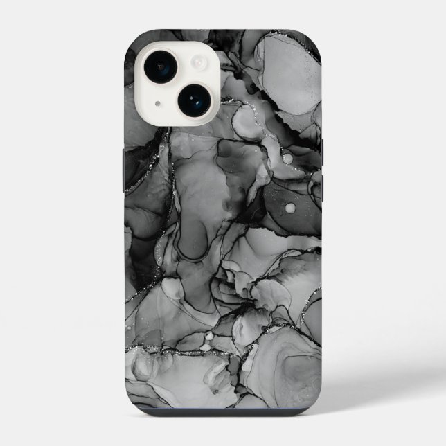 Schwarze Tinte iPhone Hülle (Rückseite)