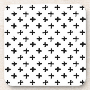 Schwarze Tinte schüren Quermuster Getränkeuntersetzer