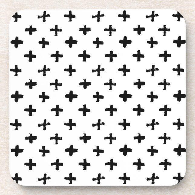 Schwarze Tinte schüren Quermuster Getränkeuntersetzer (Vorderseite)