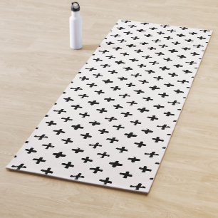 Schwarze Tinte schüren Quermuster Yogamatte