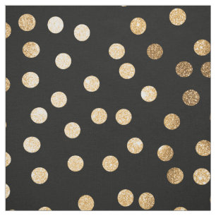 Schwarze Tinte und goldene Stadtpunkte Stoff